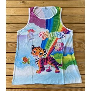 NEW Vapor 95 Tank Top Size Large Men’s White Pullover Rainbow Tiger